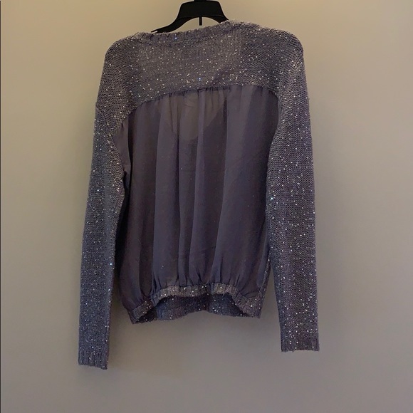 Decree Sequin‎ Sweater Juniors Small Gray Sequin - Picture 2 of 2